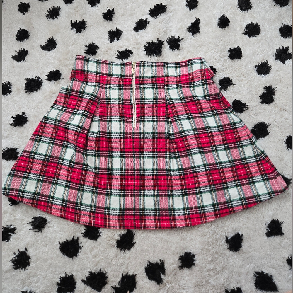 90s Style Grunge Goth School Girl Mini Pleated Flannel Skirt Jr. XL